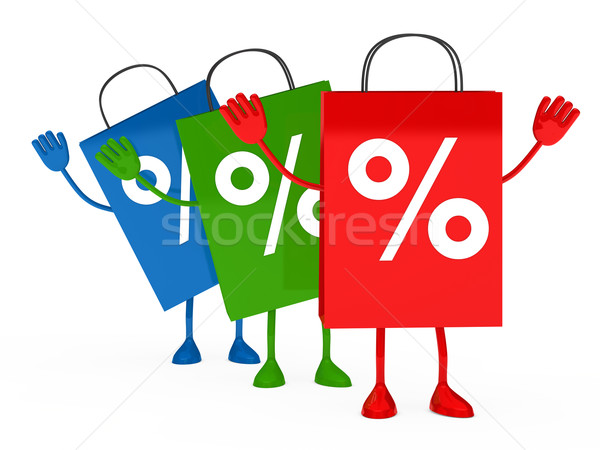 Colorful sale percent bags wave  Stock photo © dariusl
