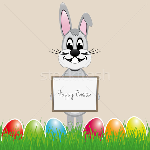 easter bunny signboard Stock photo © dariusl