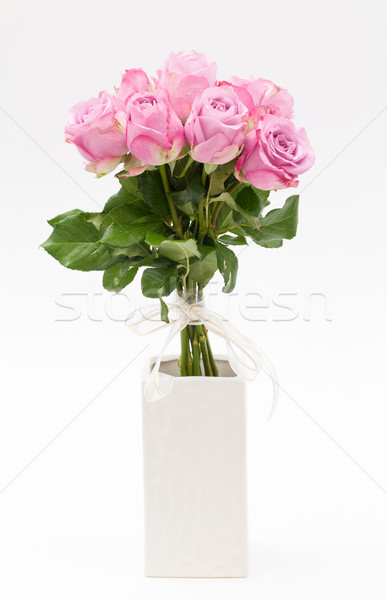 Violeta rosa branco vaso flores textura Foto stock © darkkong
