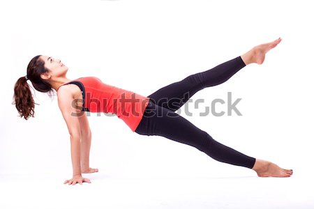 Pilates Maßnahmen Frau Mädchen Frauen glücklich Stock foto © darkkong