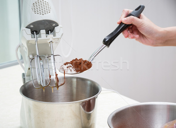 mixing chocolate dough Stock photo © darkkong