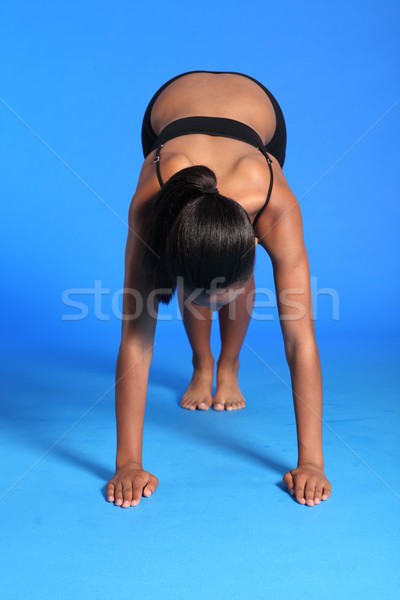 Warm up calf stretch exercise by fit young woman Stock photo © darrinhenry