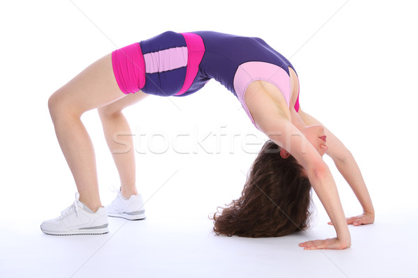 Mulher caranguejo posição fitness exercício caber Foto stock © darrinhenry