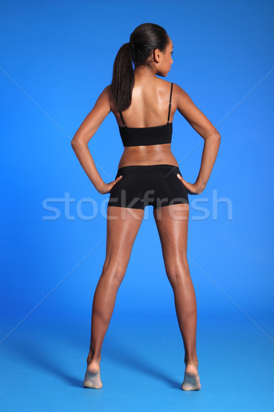 Rear view fit african american sports womans body Stock photo © darrinhenry