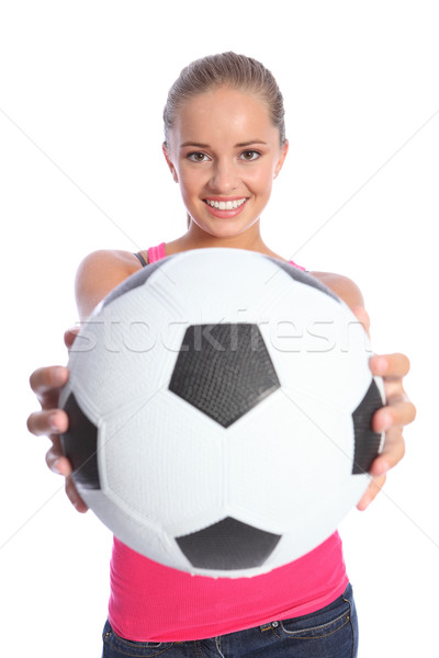 Bella sorridere soccer ball sorriso calciatore Foto d'archivio © darrinhenry