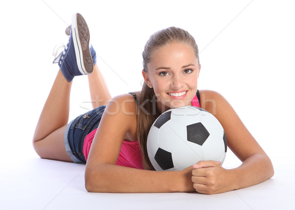 Bella adolescente calcio ragazza piano montare Foto d'archivio © darrinhenry