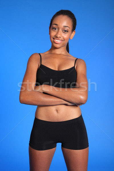 Beautiful teenage black athlete sports underwear Stock photo © darrinhenry