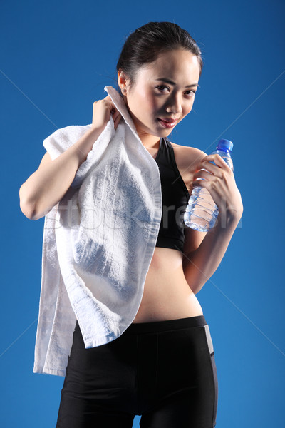 Sorridente chinês asiático menina exercer exercício Foto stock © darrinhenry
