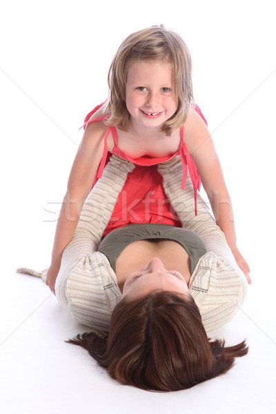 Aile eğlence anne kız altı oynama Stok fotoğraf © darrinhenry