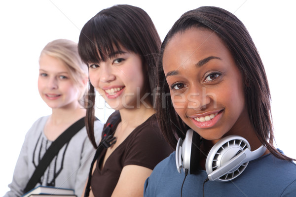 African American teenage student girl and friends Stock photo © darrinhenry