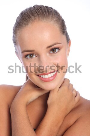 Dazzling smile by beautiful happy young woman Stock photo © darrinhenry