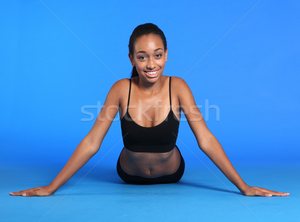 African American woman stomach stretch exercise Stock photo © darrinhenry