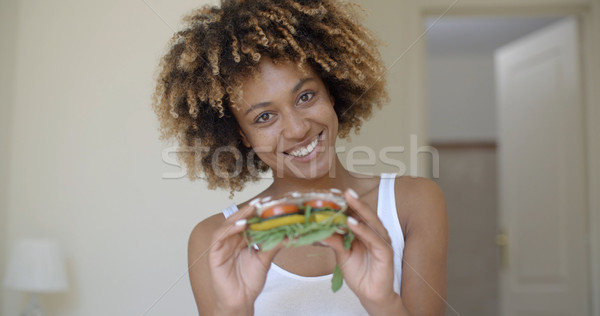 Woman Having Breakfast In Bed Stock photo © dash