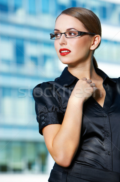 Pretty Young Office Woman in Black Outfit Stock photo © dash