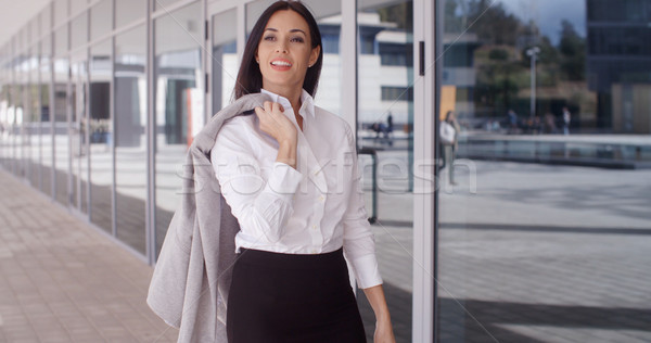 Business woman Jacke Schulter unabhängig schönen stehen Stock foto © dash