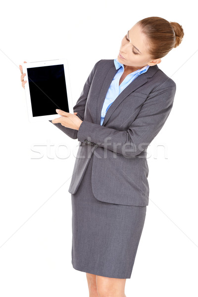 Stock photo: Businesswoman displaying her tablet