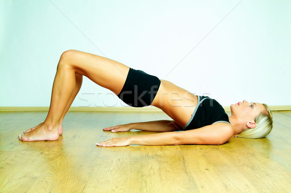Fitness tineri femeie frumoasa timp fată Imagine de stoc © dash