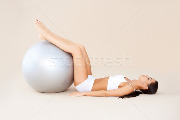 Exercises with fit ball Stock photo © dash