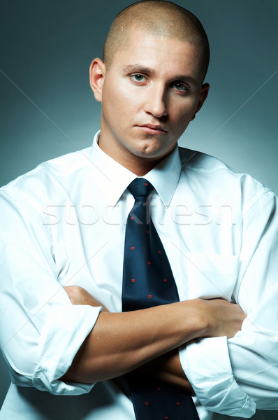 üzletember fiatal nyakkendő fehér póló üzlet Stock fotó © dash