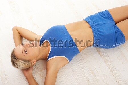 Fitness fată tineri femeie frumoasa timp Imagine de stoc © dash