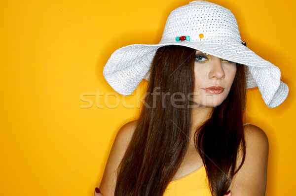 Femme couleurs portrait jeune femme isolé couleur [[stock_photo]] © dash