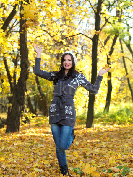 Schönheit Herbst schöne Frau Zeit Park Herbstsaison Stock foto © dash