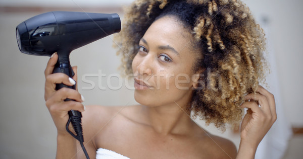 Attractive Girl Dries Hair Stock photo © dash