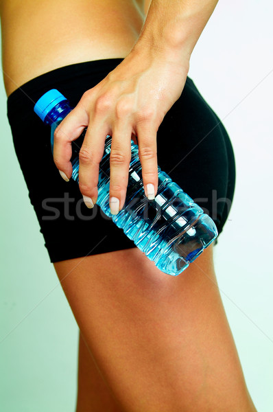 Imagine de stoc: Fitness · sticlă · apă · fată · corp