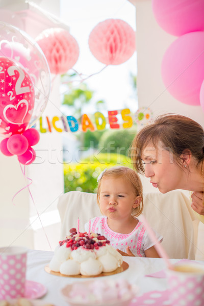Sweet Little Girl on Her Birthday Party Stock photo © dash