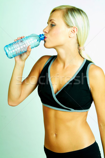 Imagine de stoc: Fitness · tineri · femeie · frumoasa · timp · fată