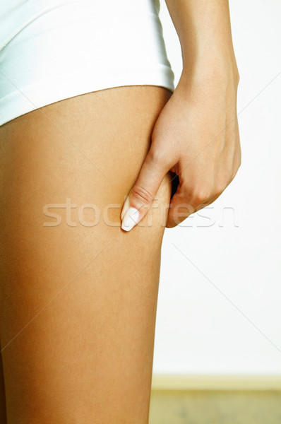 Fitness timp degete atingere parti ale corpului fată Imagine de stoc © dash