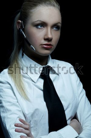 üzlet kék szexi fiatal üzletasszony visel Stock fotó © dash