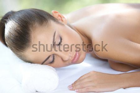 Spa bed aanbiddelijk jonge vrouw vrouw gezondheid Stockfoto © dash