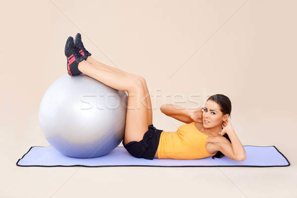 Exercises with fit ball Stock photo © dash