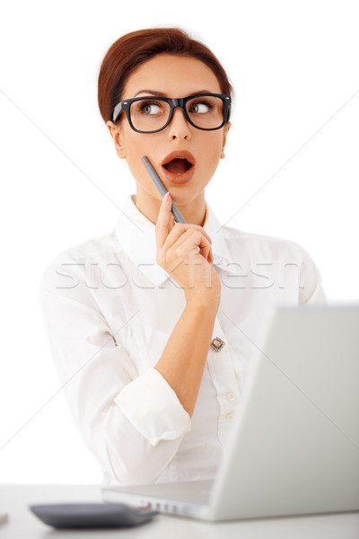 Businesswoman suddenly remembering something Stock photo © dash