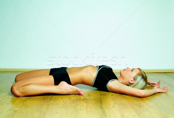 Fitness tineri femeie frumoasa timp fată Imagine de stoc © dash