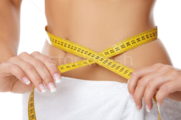 Dietă femeie fată corp sală de gimnastică Imagine de stoc © dash
