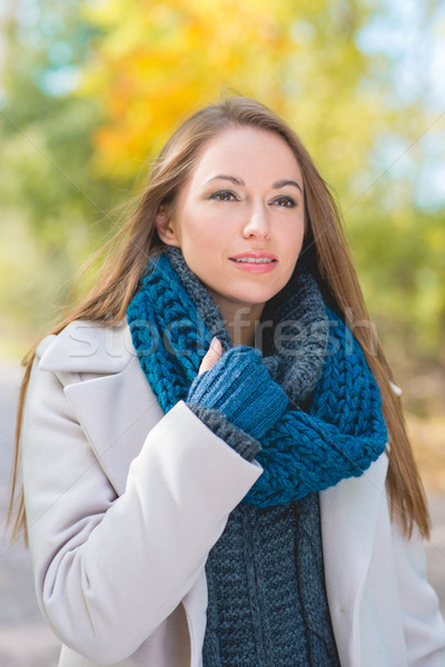 Gorgeous young woman in autumn fashion Stock photo © dash
