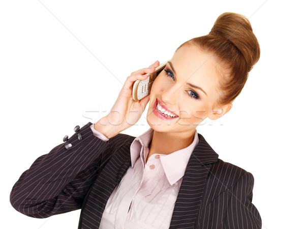Happy businesswoman on her mobile Stock photo © dash