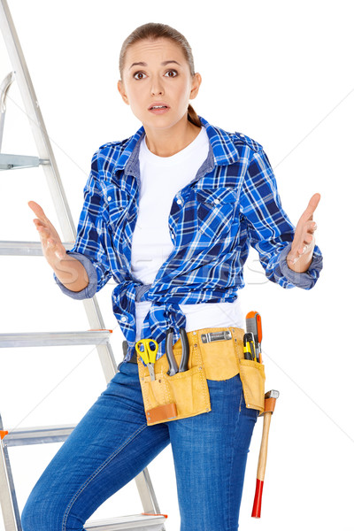 DIY handy woman at her wits end Stock photo © dash