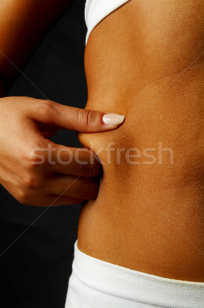 Mujer de la aptitud dedos tocar partes del cuerpo nina cuerpo Foto stock © dash