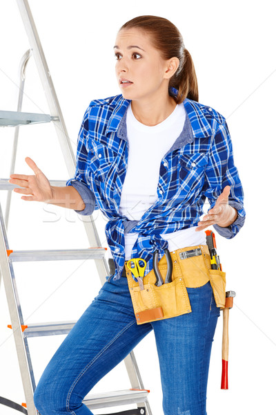 DIY handy woman at her wits end Stock photo © dash
