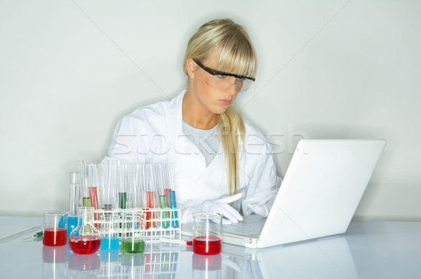 Female in lab Stock photo © dash