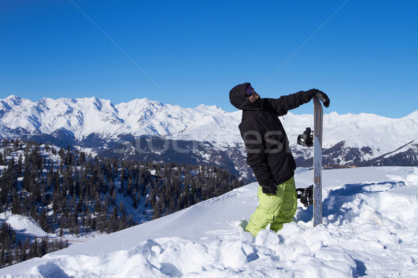 スノーボーダー 男性 立って 雪 空 ストックフォト © dash