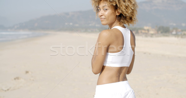 Woman Walks By The Sea Stock photo © dash