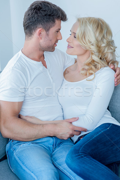 Young couple share a tender moment Stock photo © dash