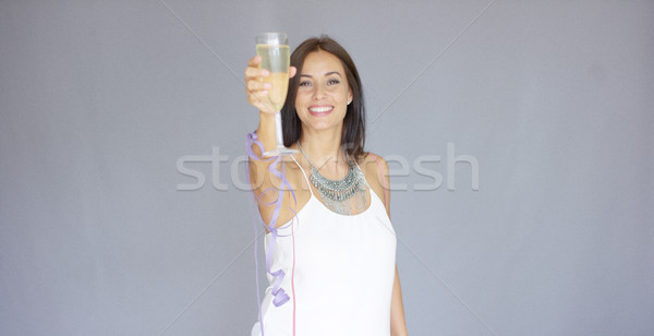 Beautiful chic young woman toasting the New Year Stock photo © dash