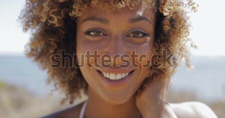 [[stock_photo]]: Belle · ethniques · femme · tropicales · soleil · portrait