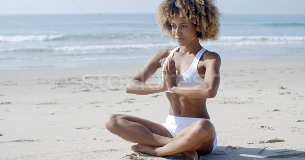 Serene Relaxed Female Yoga Instructor Stock Photo C Daniel Dash Dash Stockfresh