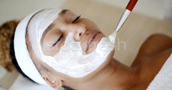 Cosmetician Applying Facial Mask Stock photo © dash